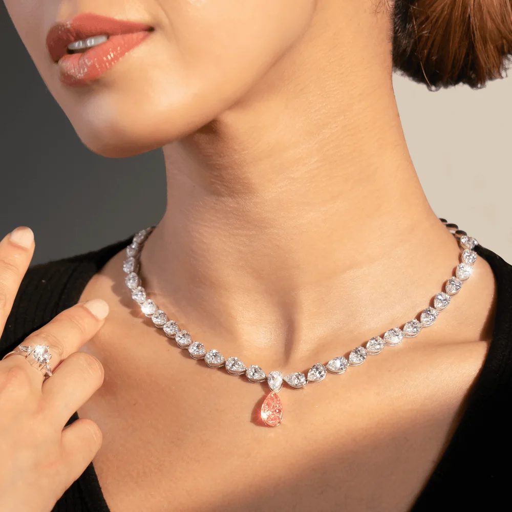 Lab-grown diamond necklace